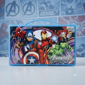 32-Piece Superhero Theme Kids Art & Stationery Box Set - Portable Carry Case Activity Kit - Premium Quality by Paradise Toys