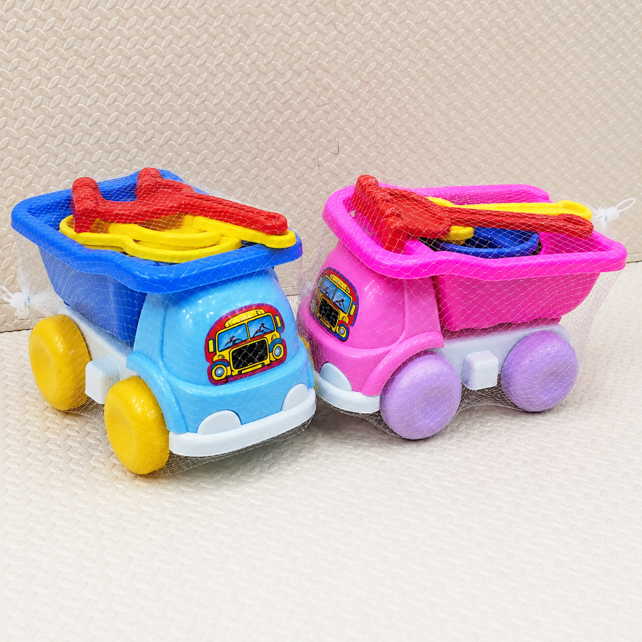 Kids Dump Truck Beach Set with Sand Tools - Mesh Packed Sandbox & Outdoor Water Play Toy - Premium Quality by Paradise Toys