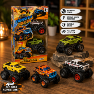 Monster Trucks 4x4 - Big Value Die-Cast Toy Truck Set with Multiple Vehicles - Premium Quality by Paradise Toys