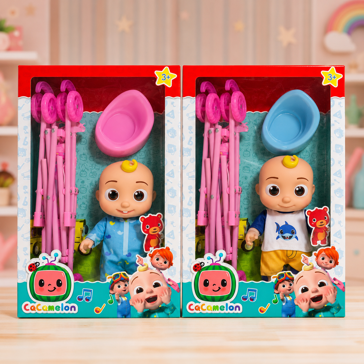 Baby Doll & Stroller Play Set - Cute Infant Figurine with Bathtub and Pushchair - Premium Quality by Paradise Toys