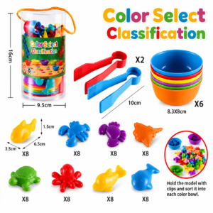Color Select & Classification Counting Toy Set - Educational Sorting Game with Sea Animals for Kids - Premium Quality by Paradise Toys