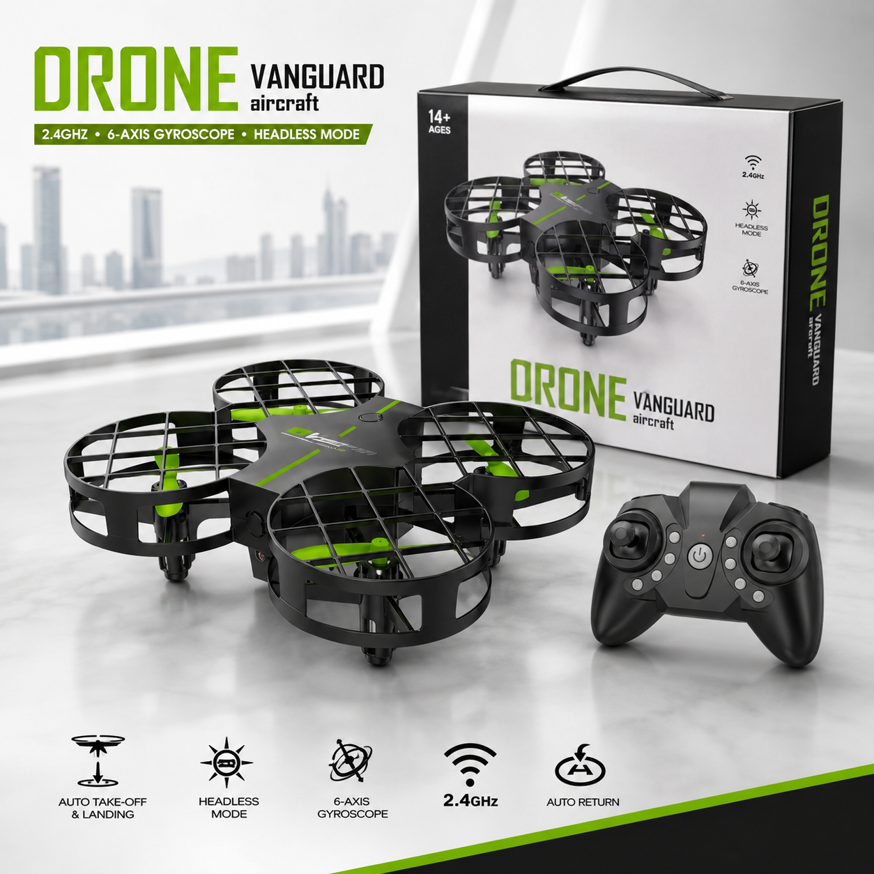 RC Quadcopter Drone with Remote Control - 2.4GHz 6-Axis Gyroscope Headless Mode Aircraft Toy - Premium Quality by Paradise Toys