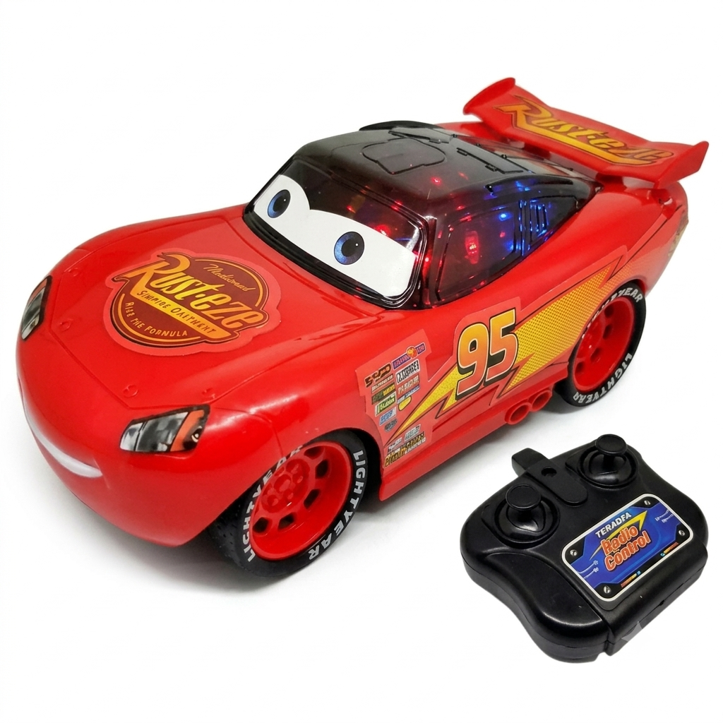 High-Speed 3D Red Racing Toy Car for Kids - Battery Operated Sports Car Model with 3D Flash Projection Lights & Sound Effects | Lightning Fast Bumper Toy Car Gift for Boys - Premium Quality by Paradise Toys