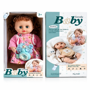 Cute Baby Doll Toy - Interactive Lifelike Fashion Doll with Pretty Dress & Gift Box for Kids -