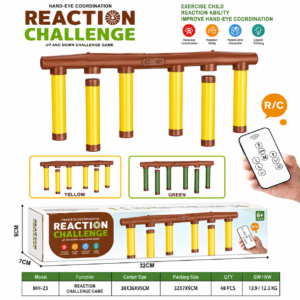 Radio Controlled Reaction Challenge Toy - Interactive Hand-Eye Coordination Drop Stick Game with Remote for Kids