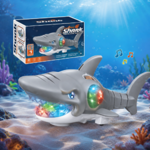 Electric Moving Shark Toy - Interactive Walking Sea Animal with 3D Colored Lights & Dynamic Music - Premium Quality by Paradise Toys