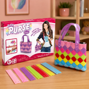 DIY Purse Design Set - Kids Weaving Handbag Craft Kit with Colorful Strips - Premium Quality by Paradise Toys