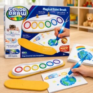 Magical Paint Brush Coloring Set - Mess-Free Light-Up Brush with Special Paper & Color Recognition Pads - Premium Quality by Paradise Toys