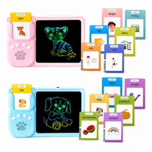 Kids LCD Writing Tablet with Flash Card Reader - Educational Drawing Board and Audio Learning Toy - Premium Quality by Paradise Toys