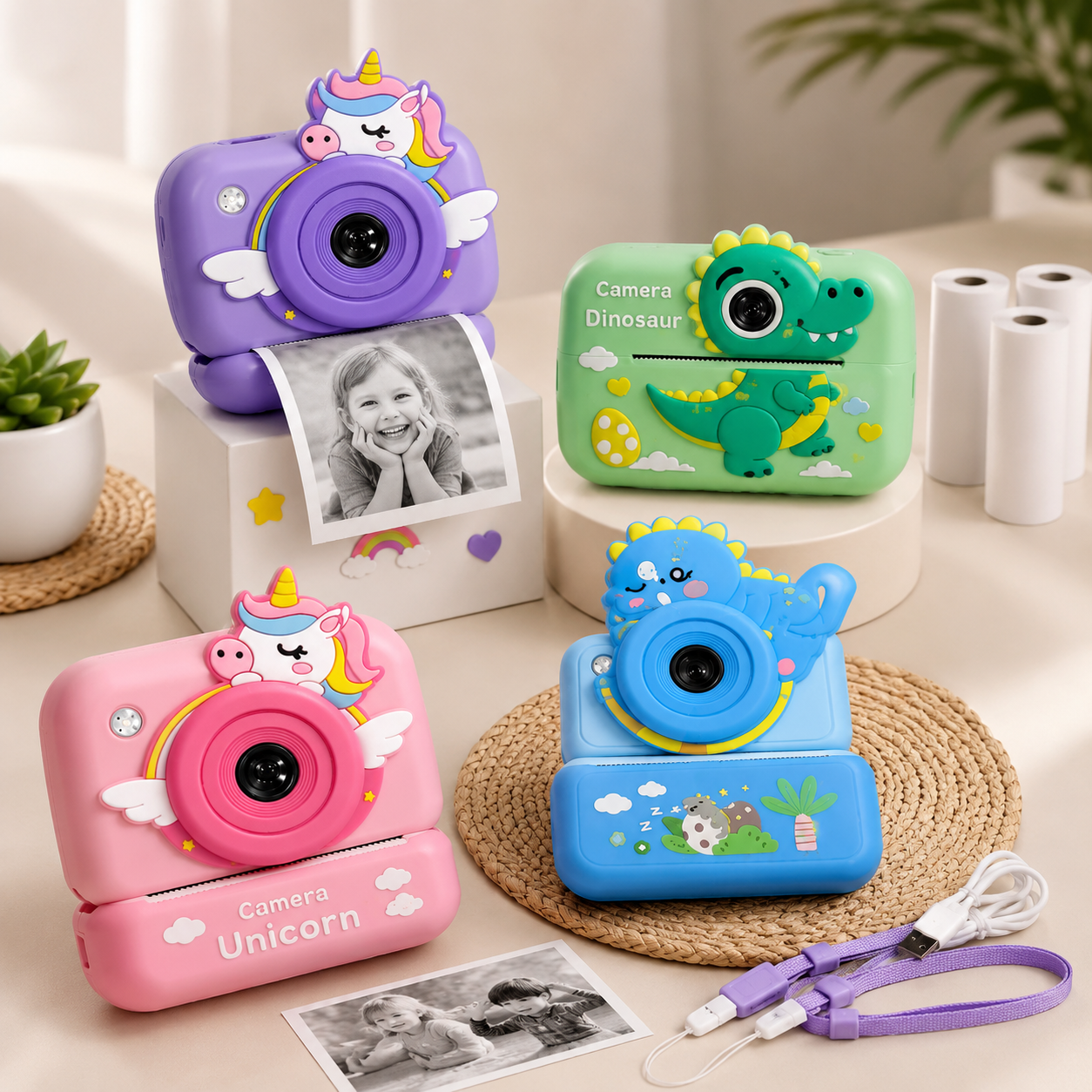 Children's Digital Print Camera - Unicorn Design Instant Thermal Print Camera for Kids - Premium Quality by Paradise Toys