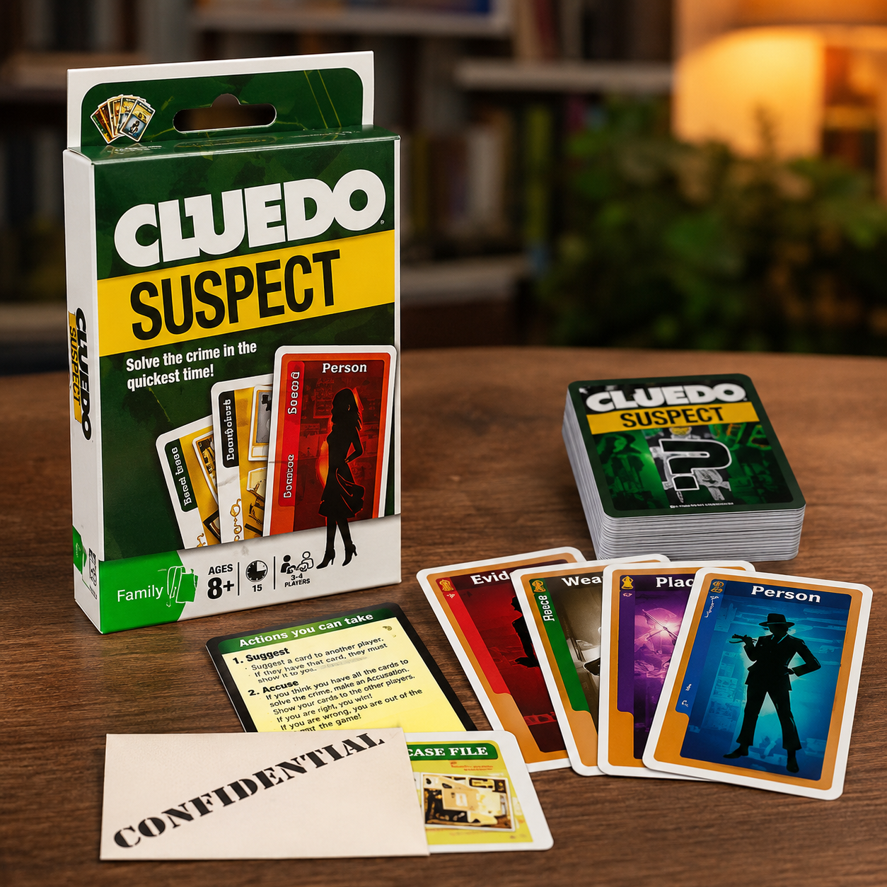 Cluedo Suspect Card Game - Detective Mystery Solve Strategy Board Game for Family - Premium Quality by Paradise Toys