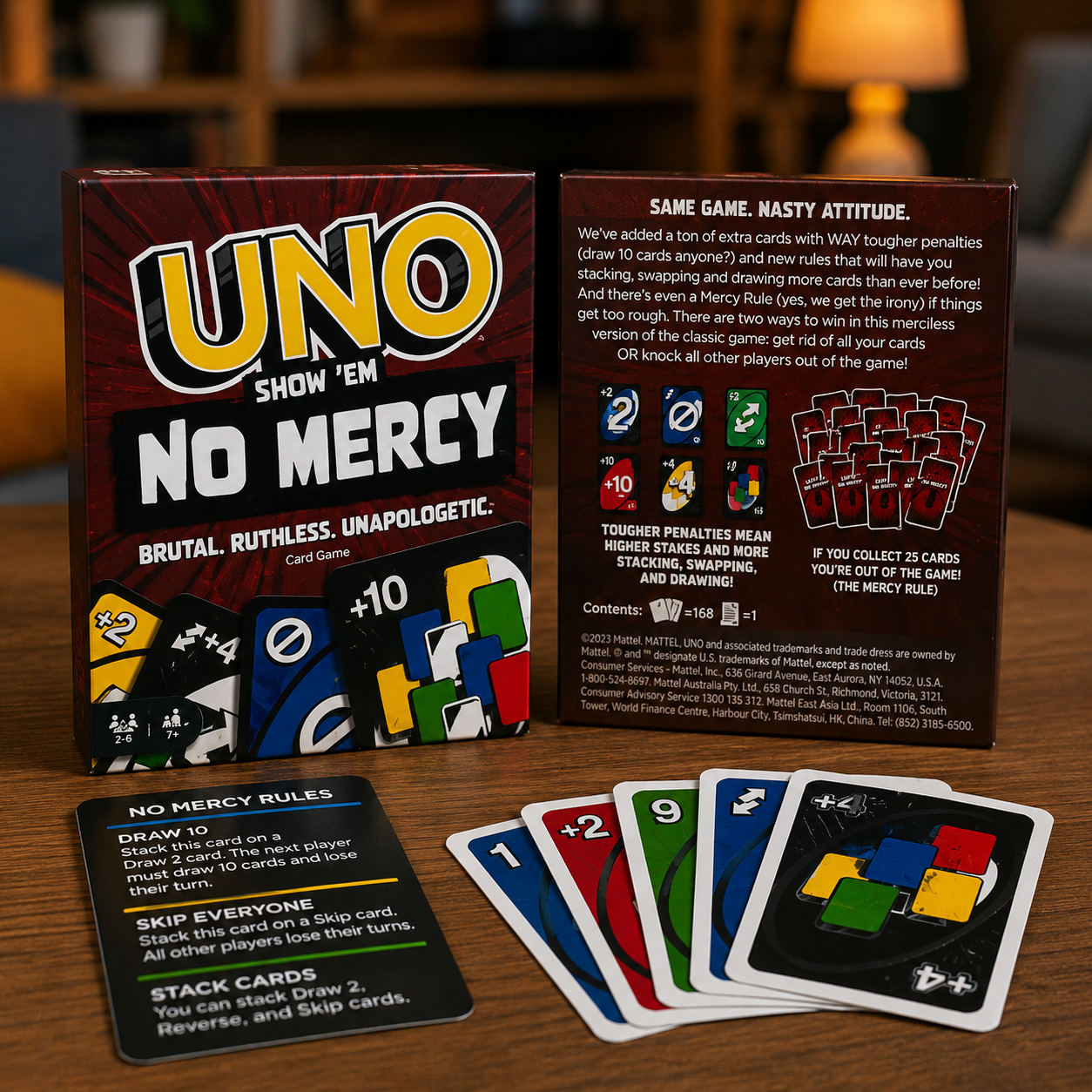 UNO Show 'Em No Mercy Card Game - Brutal Ruthless Family Card Game Set - Premium Quality by Paradise Toys