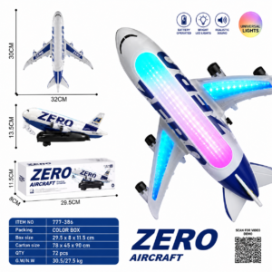 Toy Passenger Airplane - Interactive Lighting & Sound Aircraft Model with Smooth Wheels for Kids