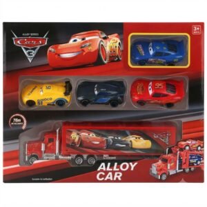 Alloy Car Hauler Transport Truck Set - Diecast Racing Car Carrier with Multiple Vehicles - Premium Quality by Paradise Toys