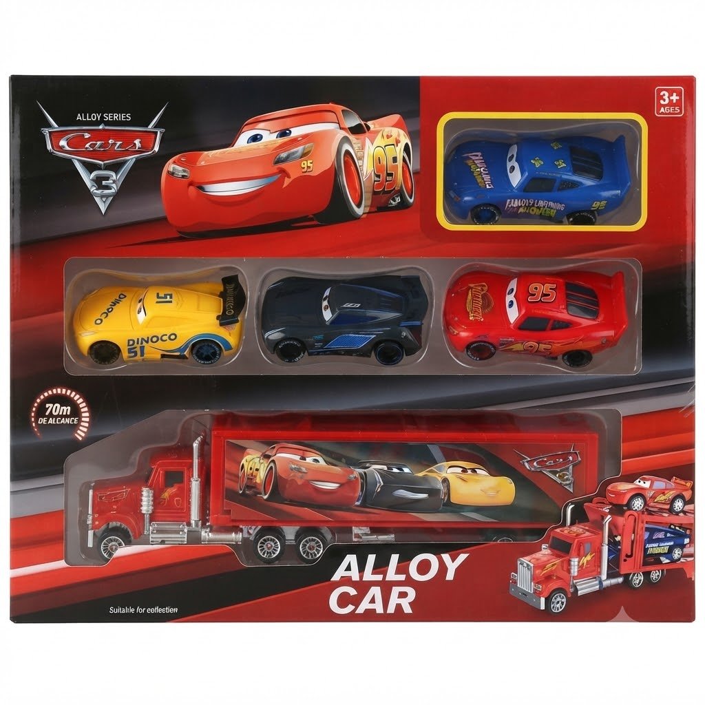 Alloy Car Hauler Transport Truck Set - Diecast Racing Car Carrier with Multiple Vehicles - Premium Quality by Paradise Toys