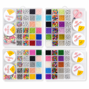 DIY Jewelry Making Kit - Multi-Grid Beads Set with Crystal Cord and Scissors - Premium Quality by Paradise Store