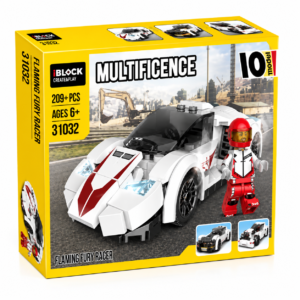 Building Block Sports Car Toy Set - 209+ PCS Flowing Roadster Racing Vehicle Model with Minifigure for Kids