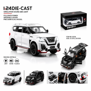 1:24 Scale Die-Cast SUV Toy Car - Simulation Sound & Light Pull-Back Vehicle