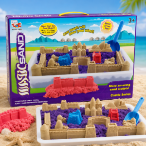 Magic Sand Castle Series Set - 1000g Compound Molding Sand with Molds & Shovel - Premium Quality by Paradise Toys